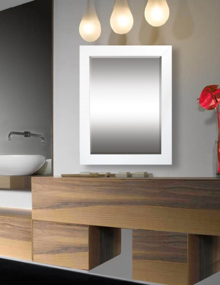 Nouveau - Contemporary style encompasses a range of styles developed in the latter half of the 20th century. Our bathroom mirrors feature softened and rounded lines as opposed to the stark lines seen in modern design. Interiors contain neutral elements and bold color, and they focus on the basics of line, shape and form.