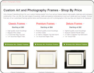 custom photography and art frames