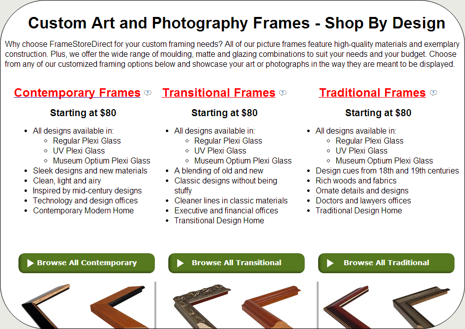 custom photography and art frames